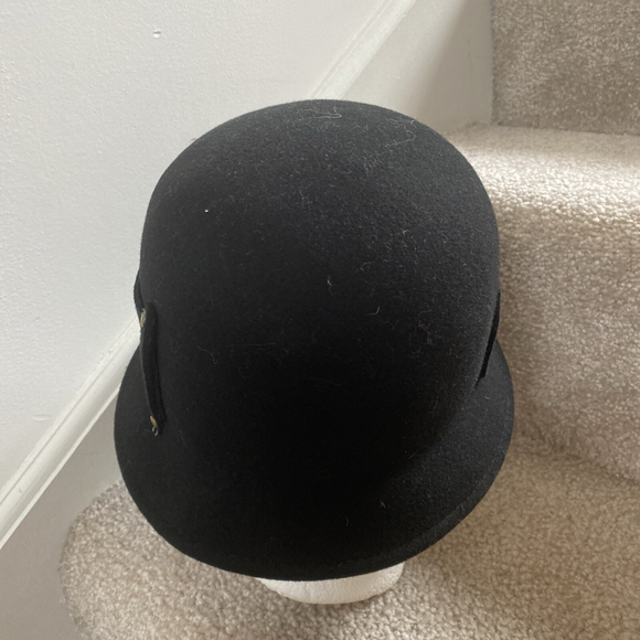 Vintage SCALA Collection 100% Wool Black Bucket Hat Buckle One Size - Picture 3 of 8